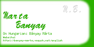 marta banyay business card