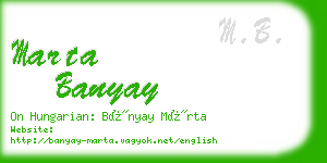 marta banyay business card